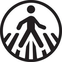 minimal Crosswalk icon vector, a man cross the road white background 3 vector