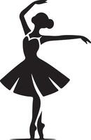 bailarina danza vector icono en plano estilo negro color silueta blanco antecedentes 9 9