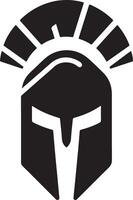 minimal Spartan helmet vector black color silhouette, white background 21