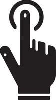minimal Hand click icon vector flat illustration, black color silhouette, white background 11