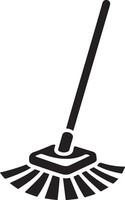 minimal Floor mop icon symbol, flat illustration, black color silhouette, white background 27 vector