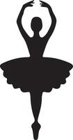 minimal Ballerina vector icon in flat style black color silhouette, white background 41