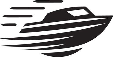 minimal speed boat vector logo concept icon, clipart, symbol, black color silhouette 7