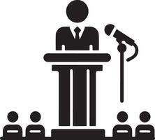 Podium Icon Vector Person Public Speech for Presentation white background 12