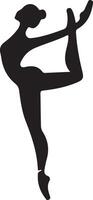 Ballerina Dance vector icon in flat style black color silhouette white background 18