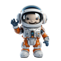 AI generated 3D Astronaut Character Mascot Isolated On Transparent Background png