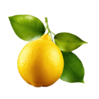 ai generado Fresco limón en transparente antecedentes png