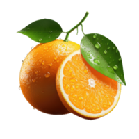 ai gerado fresco laranja em transparente fundo png