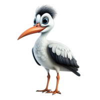 AI generated Cose up of a white stork Isolated On Transparent Background png