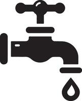 Water tap vector, symbol, clipart, sign, black color silhouette, white background 18 vector