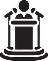 Podium Icon Vector Person Public Speech for Presentation white background 15