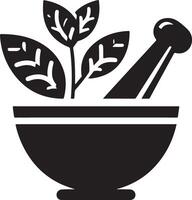 minimal Mortar and pestle icon symbol, flat illustration, white background 8 vector