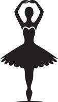 minimal Ballerina vector icon in flat style black color silhouette, white background 2