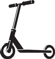 minimal Two wheeled Kick scooter vector black color silhouette, white background 18