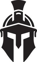 minimal Spartan helmet vector black color silhouette, white background 20