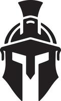 minimal Spartan helmet vector black color silhouette, white background 20