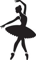 minimal Ballerina vector icon in flat style black color silhouette, white background 52