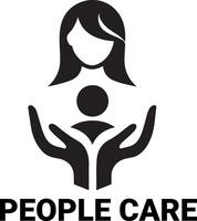 minimal People Care Logo Template, logo vector, black color silhouette, white background 21 vector