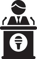 Podium Icon Vector Person Public Speech for Presentation white background 25