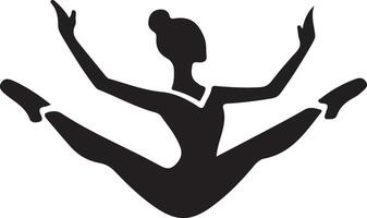 minimal Ballerina vector icon in flat style black color silhouette, white background 30