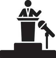 Podium Icon Vector Person Public Speech for Presentation white background 8