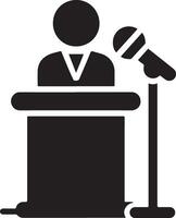 Podium Icon Vector Person Public Speech for Presentation white background 32