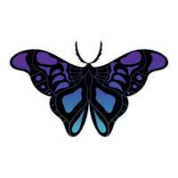 Neon colored monarch butterfly. Hand drawn insect. Vector illustration