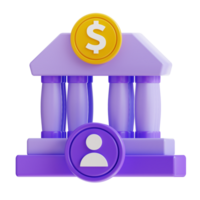 3d renderen bank account icoon png