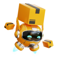 3d Robot Delivery Box png