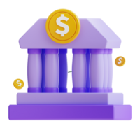 3d Renderização banco ícone png