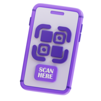 3d Rendern Scan qr Code Symbol png