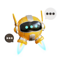 3d robô bate-papo png