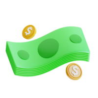 3d representación cantidad de dinero icono png