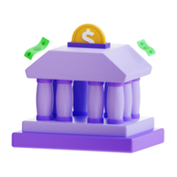 3d Renderização Salve  dinheiro dentro banco ícone png