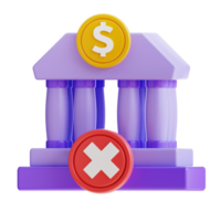 3d rendering remove bank account icon png