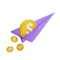 3d le rendu envoyer argent icône png