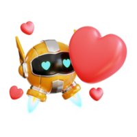 3d robô com amor png