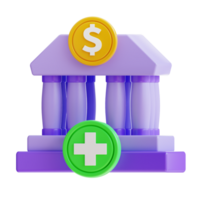 3d rendering add account bank icon png