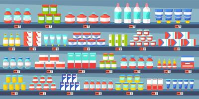 Medicine pharmacy shelves. Pharmacy shop interior, medicine pills bottles, painkiller treatments drugstore medical concept vector illustration