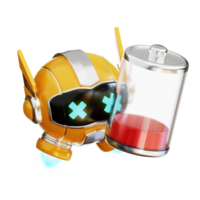 3d robô esvaziar bateria png