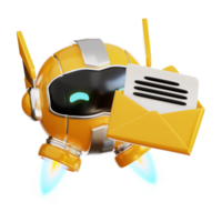 3d robô mensagem png