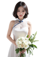 AI generated Women Cheongsam dress, Chinese New Year, PNG Transparent background, AI Generative