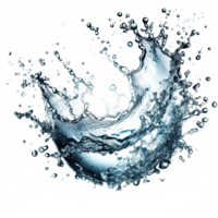 AI generated water splashes in the air isolated PNG transparent background