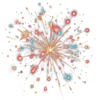 AI generated fireworks isolate PNG transparent background