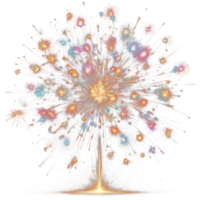 AI generated fireworks isolate PNG transparent background