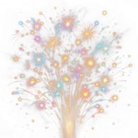 AI generated fireworks isolate PNG transparent background
