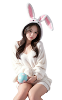 ai generiert generiert Bild Ostern Hase Mädchen png transparent Hintergrund