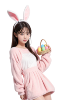 ai generiert generiert Bild Ostern Hase Mädchen png transparent Hintergrund