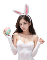 ai généré généré image Pâques lapin fille png transparent Contexte