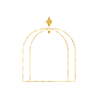 Aesthetic golden geometric frame png